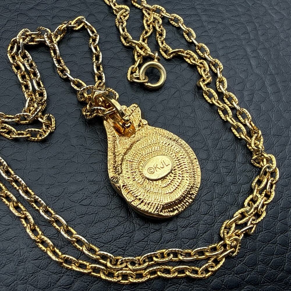 Vintage Kenneth Jay Lane Necklace Blue Rhinestone… - image 3